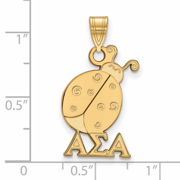 14K Plated Silver Alpha Sigma Alpha Medium Pendant - Picture 2 of 4